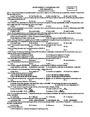 10 Đề thi học kỳ I môn Hóa học Lớp 12 - Năm học 2016-2017